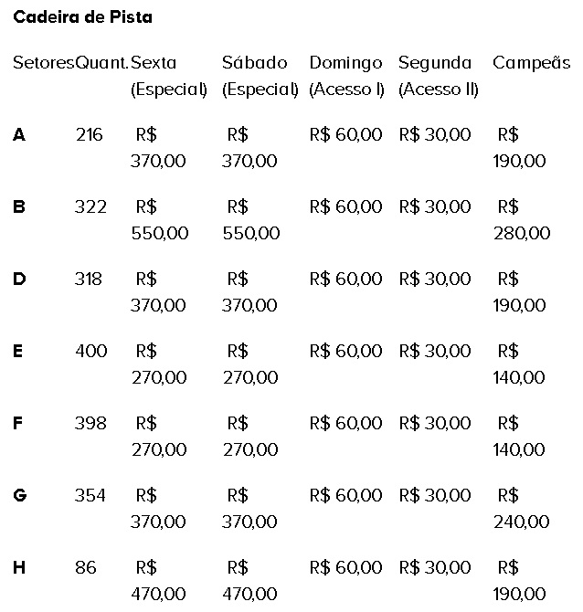 Ingresso Liga SP Cadeira